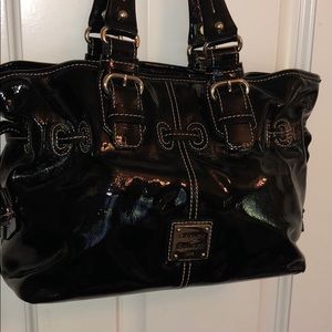 Black patent leather purse